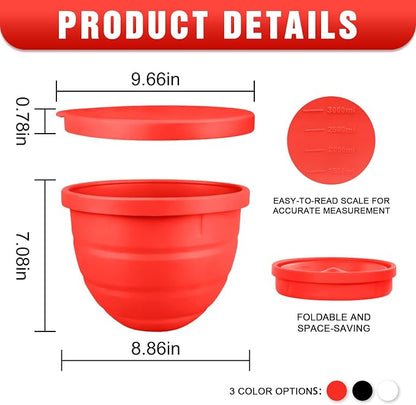 KITOART Foldable Silicone Bowl Liners for KitchenAid 5 QT Tilt-Head Stand Mixers - Food Grade silicone bowl Liner Replacement Mixer Bowls （3 PCS）