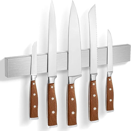 Knife Magnetic Strip, Magnetic Knife Holder for Wall Mount Fridge Refrigerator Knife Magnet Bar Knife Rack RV Kitchen Utensil Holder Metal Kitchen Tool Holder Knife Block RV Accessories 14 Inch