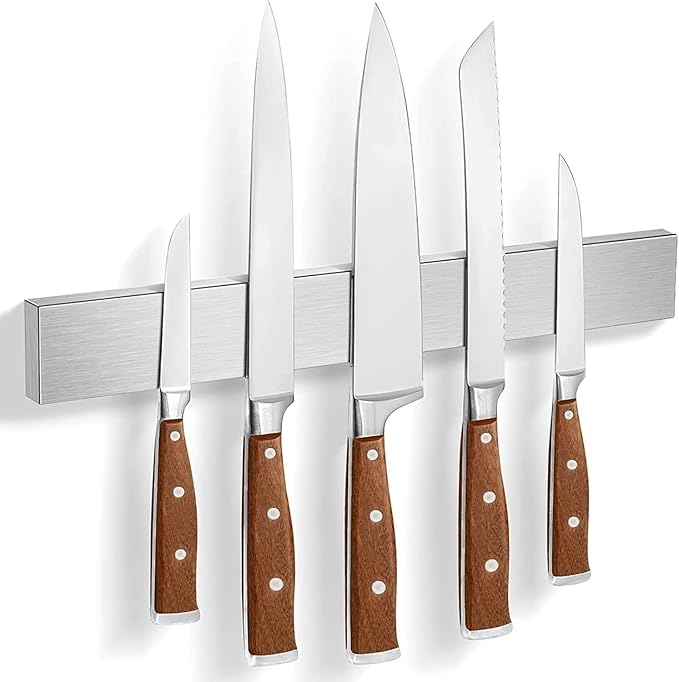 Magnetic Knife Holder for Wall 24 Inch Knife Magnetic Strip Refrigerator Knife Magnet Bar Wall Mount Knife Rack for RV Kitchen Utensil Holder Metal Tool Holder Knife Block