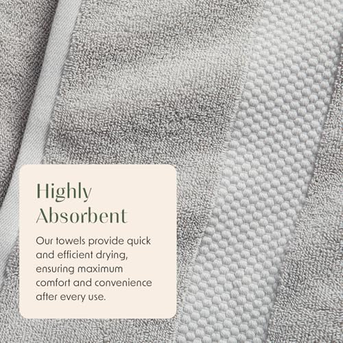Springtree Home 100% Cotton Luxury Hotel Bath Towel Set | 6-Piece Set Grey