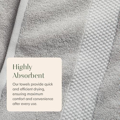 Springtree Home 100% Cotton Luxury Hotel Bath Towel Set | 6-Piece Set Grey
