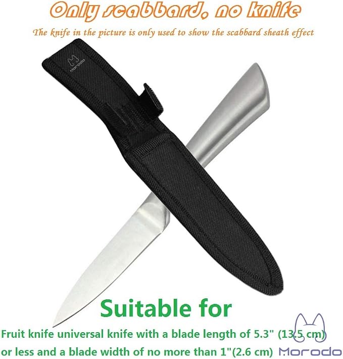 3.5"-5.3" Fruit Knife Universal Knife Scabbard Sheath (Black Nylon)