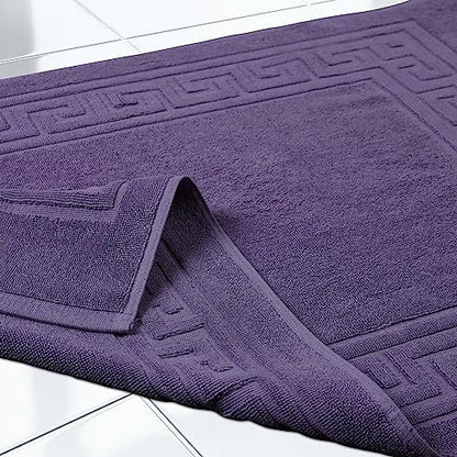 Superior Hotel & Spa Quality Bath Mat Set of 2, Made of Long-Staple Combed Cotton, Durable and Washable 100% Cotton Bathroom Mat 2-Pack, Royal Purple, 22" x 35"