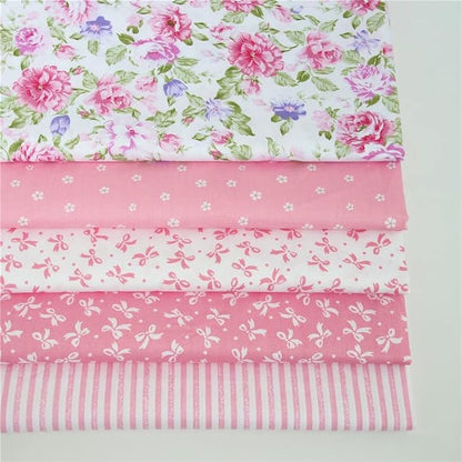 7 pcs 20" x 20" Cotton Fabric DIY Making Supplies Quilting Patchwork Fabric Fat Quarter Bundles DIY for Quilting Cotton Patchwork Cushions (Peony, 20" x 20")