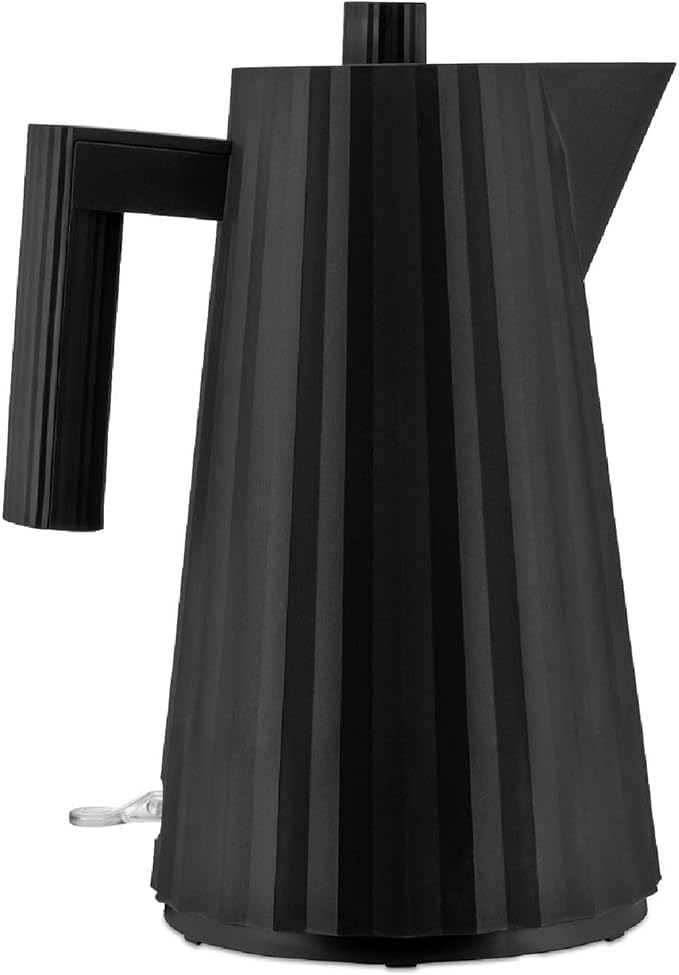 Alessi Plissé MDL06 B – Electric Kettle Design, Thermoplastic Resin, European Plug 2400 W, 170 cl, Black