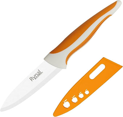 Ceramic Knife - 4" Chef's Paring Knife - Light, Precise, Sharp Ceramic Kitchen Knife with Cover & Soft Grip