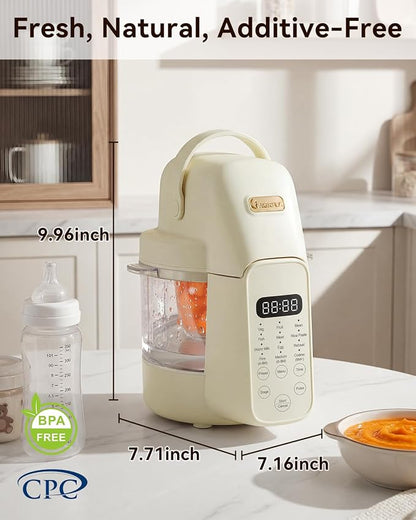 IAGREEA Baby Food Maker, 9-IN-1 Glass Baby Food Processor Steamer Puree Blender Grinder, One Step Auto Cooking Machine for Homemade Baby Food, BPA-Free