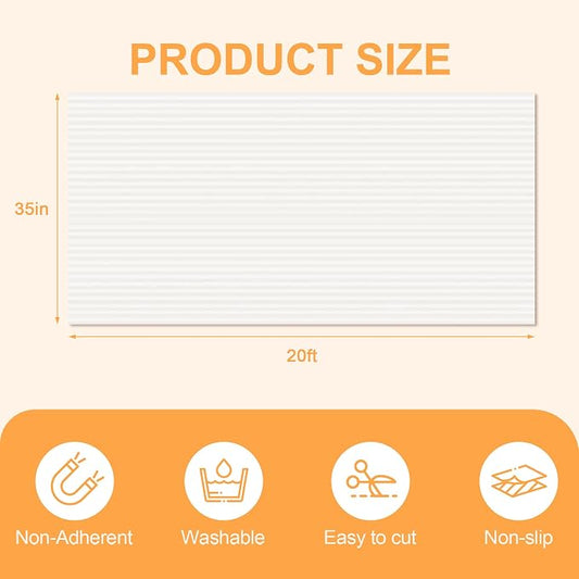 FEXIA Shelf Liners for Kitchen Cabinets Drawer Non Adhesive Non-Slip Liner 35 Inches x 20 FT Waterproof & Oil-Proof Durable Material Fridge Liner for Shelves