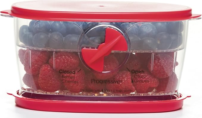 PrepSolutions Berry Keeper, Red – Freshness-Enhancing Storage for Berries and Small Fruits