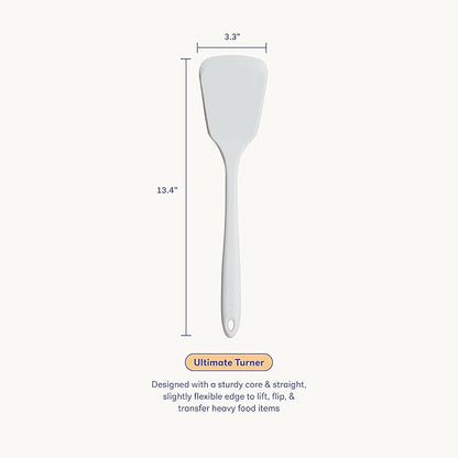 GIR: Get It Right Silicone Kitchen Spatula Turner - Non toxic cooking utensils for Nonstick Cookware, Cooking and Baking, Ultimate Turner - 13IN - Studio White