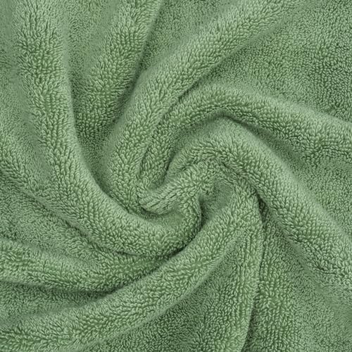 American Soft Linen Salem 100% Cotton Turkish 4 Piece Hand Towels for Bathroom, 600 GSM Soft Absorbent Quickdry Hand Face Towel Set, Sage Green