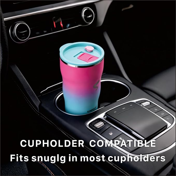 30oz Insulated Tumbler with Straw and Lid, Double Wall Vacuum Stainless Steel Travel Mug, Spill Proof Cup, Fits Most Cup Holders for Office, Commute and Travel, Cotton Candy Ombre