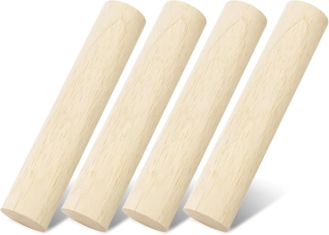 6 Inch Small Wooden Rolling Pin, 4 PCS Dumpling Dough Roller Wooden Mini Rolling Pins, Wooden Rolling Pin Set for Fondant, Pasta, Bread, Pastry, Cookies, Pizza, Pie Kitchen Utensil Tool
