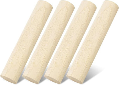 6 Inch Small Wooden Rolling Pin, 4 PCS Dumpling Dough Roller Wooden Mini Rolling Pins, Wooden Rolling Pin Set for Fondant, Pasta, Bread, Pastry, Cookies, Pizza, Pie Kitchen Utensil Tool