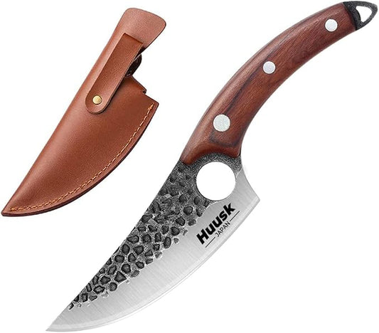 Smith Chu Gift for Men Viking Knife Hand Forged High Carbon Steel Japan Chef Knives for BBQ Meat Vegetables Cutting
