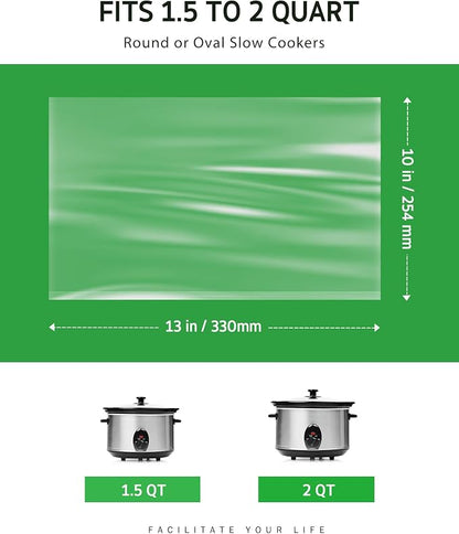 Syntus Slow Cooker Liners, 30 Count Cooking Bags Large Size Disposable Pot Liners Plastic Bags, Fit 1.5QT to 2QT for Slow Cooker Cooking Trays, 10"x 13", 30 Liners