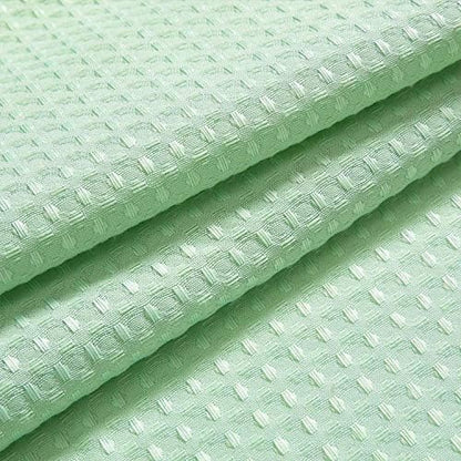 River Dream Waffle No Hook Shower Curtain with Liner,Green Light,71x74