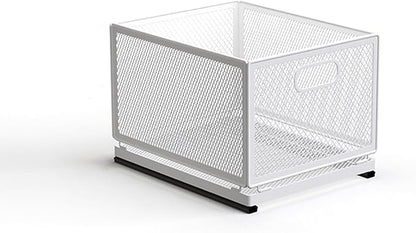 Pull Out Cabinet Organizer, Slide Out Drawers Fixed with Adhesive Nano Film, Pantry Shelves Sliding Drawer Storage Organization for Kitchen/Bathroom/Bedroom (11.8*9.4*8.3inch/30*24*21.2cm)