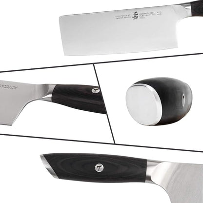 TUO Meat Cleaver Knife, 7 Inch Chopping Knife for Poultry & Vegetable, High Carbon German Stainless Steel, Ergonomic Pakkwood Handle with Gift Box - Falcon Series