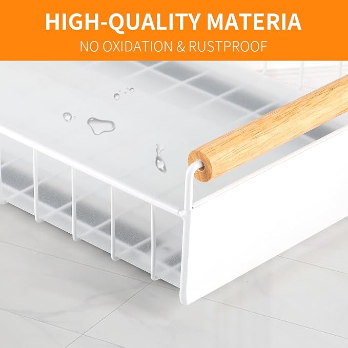 Longzhuo Pull Out Cabinet Organizer, 9.5x15x3.5 inch Kitchen Drawer Organizer with Slides, Pull Out Drawers for Cabinets Kitchen Bathroom