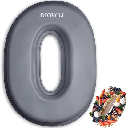 Dioycli Number Cake Molds for Baking 3D Silicone Cake Molds DIY Personalized Cake Pan for Birthday Wedding and Anniversary Number 0 Cake Pan of 10 Inch