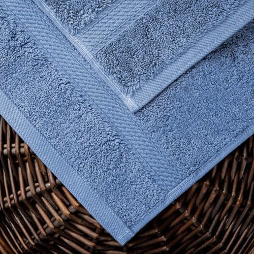 SUPERIOR Egyptian Cotton Ultra Plush & Absorbent, 10 Piece Set, Denim Blue