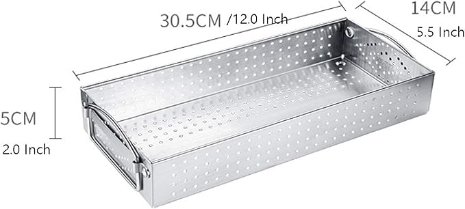 Large Silverware Drawer Organizer, 304 Stainless Steel Mesh Utensil Organizer for Kitchen Drawers Organizer Metal Flatware Tray for Knives, Spoons,Cosmetic - 12.0x5.5X2.0 Inch