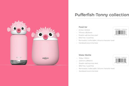 Zoofiesta Insulated Stainless Steel Food Container 20.2oz – Leakproof & Portable –Keeps Food Hot 12hours Cold for 24Hours – Perfect for Kids, School, Work & Travel (Pufferfish)