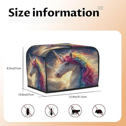 Toaster Cover 4 Slice Wide Slot Unicorn GalaxyBread Toaster Oven Dustproof Cover Small Appliance Kitchen Covers Dust and Fingerprint Protection for Women Gift 4 Slice