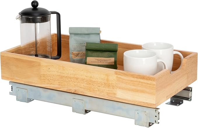Household Essentials Artisan Natural Wood & Steel Pull-Out Organizer
