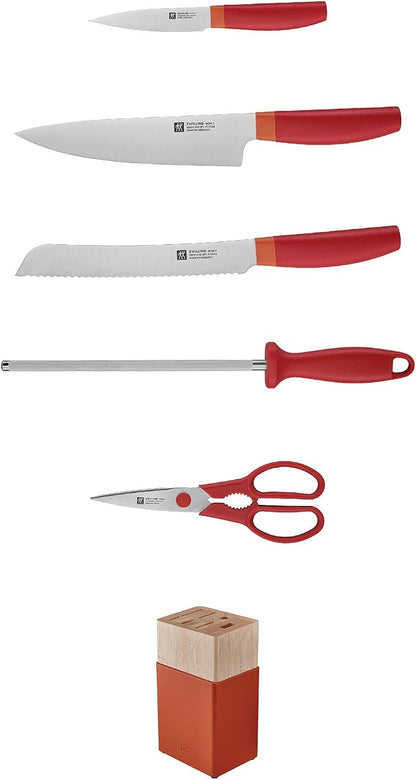 ZWILLING Now S 6-pc Knife Block Set-Granada Orange