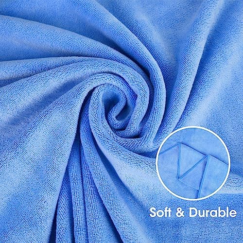 JML Microfiber Bath Towel Set, 6 Pack, 27" x 55", Peach/Grey/Blue