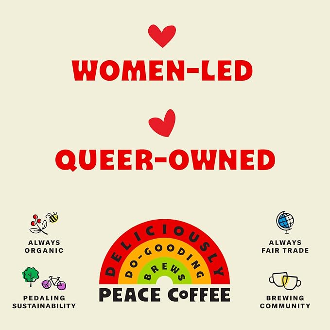 Peace Coffee Decaf French Roast | 20 oz Whole Bean Dark Roast | Organic Fair Trade | Rich, Bold Flavor | Shade Grown, Fresh Roasted