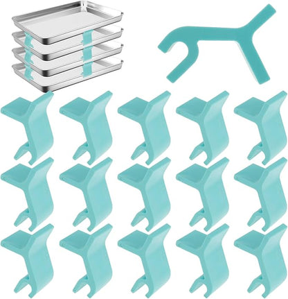 32PCS Baking Sheet Stackers Set Space-Saving Tray Stackers Reusable Trays Stacking Holder Multipurpose Baking Tray Stackers for Freeze Dryer Trays (32PCS)