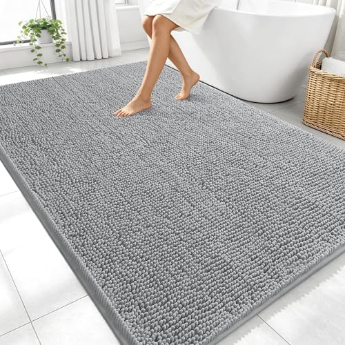 OLANLY Large Bathroom Rugs 70x46, Extra Soft Absorbent Chenille Bath Rugs