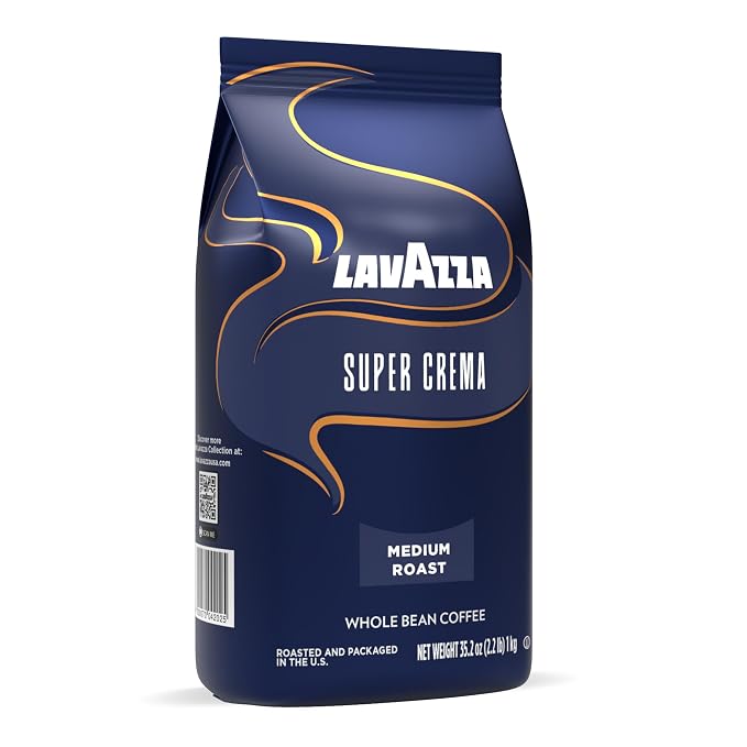 Lavazza Italian "Super Crema" Espresso Whole Bean Value Pack (3 x 2.2 lb bags)