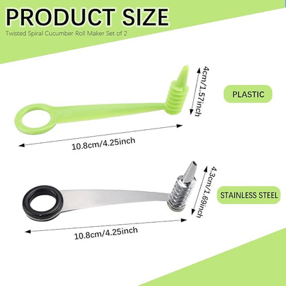 2pcs Potato Spiral Cutter Stainless Steel Plastic Spiral Cutter Knives Manual Screw Peelers for Cucumber Potato Carrot Fruit Kitchen Gadgets