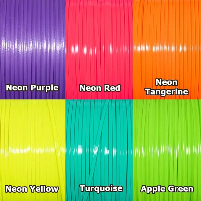 Craft County Rexlace Multicolor Bundle Packs – 100 Yards of Each Color (Neon)