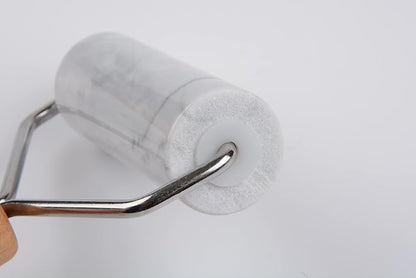 Tianman Small Marble Rolling Pin Pizza Roller, Marble Dough Roller Non-Stick T-Type, For Cake Baking Tortilla Fudge Pizza Cookies and Other Kitchen Baking Cooking (Type 2 White).