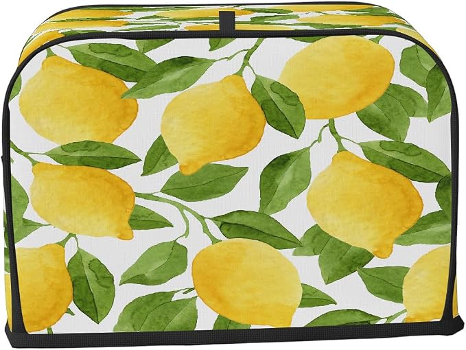 2 Slice Fruit Lemons Tropical Toaster Cover Waterproof Dust Fingerprint Bread Machine Cover Washable Kitchen Appliance Protector For Home Kitchen Bakeware Table Decor Women Gifts