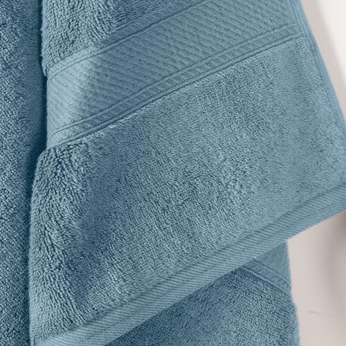 Superior Egyptian Cotton Plush & Absorbent, Bath Towel Set of 2, Denim Blue