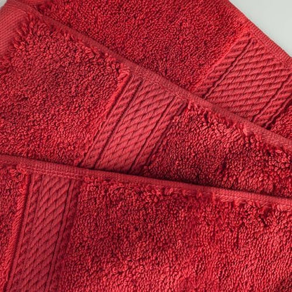 SUPERIOR Egyptian Cotton Pile Heavyweight Bath Sheet, 2 Piece Set, Red