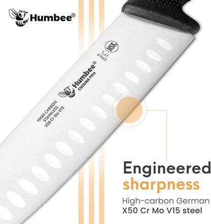 Cuisine Pro 7-Inch Chef Knife – NSF Certified High Carbon Stainless Steel Blade – Extra-Wide Razor-Sharp Edge – Ergonomic Non-Slip Handle – Dishwasher Safe