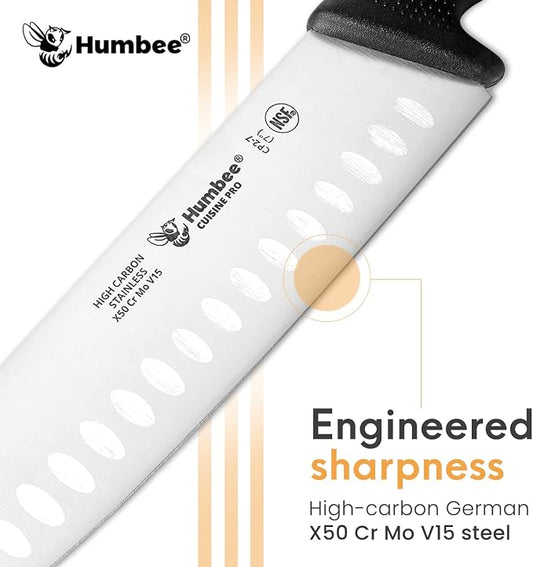 Cuisine Pro 7-Inch Chef Knife – NSF Certified High Carbon Stainless Steel Blade – Extra-Wide Razor-Sharp Edge – Ergonomic Non-Slip Handle – Dishwasher Safe