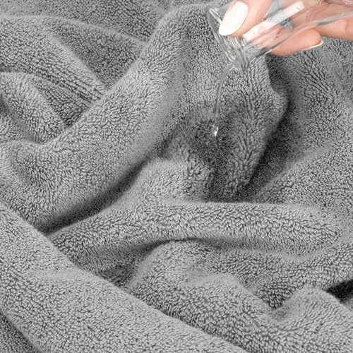 American Soft Linen Salem Washcloth Sets, 4 Piece Luxury 600 GSM 100% Cotton Washcloths for Bathroom, 13x13 inches Washrags Premium Quality Hand Face Towels, Light Grey