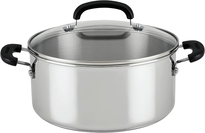 Farberware Brilliance Dutch Oven Pot with Lid, 5 Quart, Stainless Steel