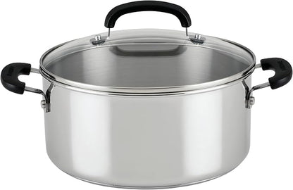 Farberware Brilliance Dutch Oven Pot with Lid, 5 Quart, Stainless Steel