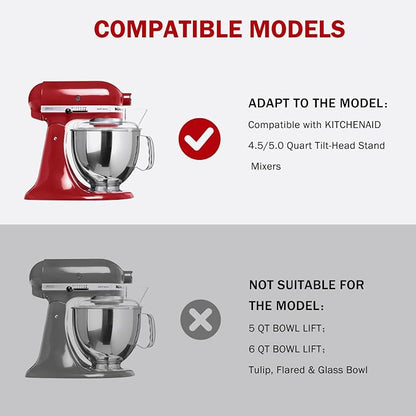 Flex Edge Beater for KitchenAid 4.5/5 Qt Tilt-Head Mixer – Flexible Silicone Edge kitchen aid paddle attachments, Auto-Scrape Bowl Scraper, For Kitchen Aid Accessories and Attachments (Gray)