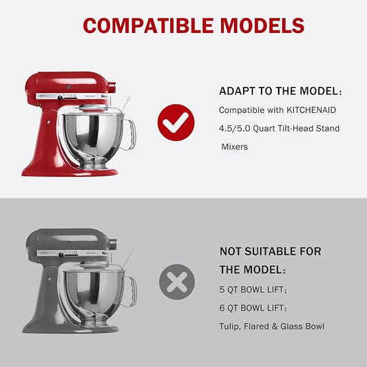 Flex Edge Beater for KitchenAid 4.5/5 Qt Tilt-Head Mixer – Flexible Silicone Edge kitchen aid paddle attachments, Auto-Scrape Bowl Scraper, For Kitchen Aid Accessories and Attachments (Gray)
