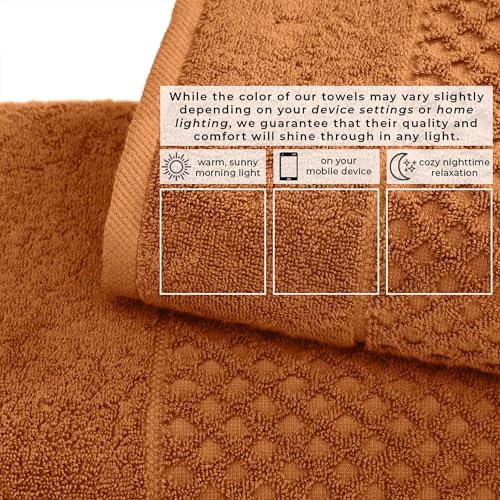 Great Bay Home Hand Towels - 100% Cotton 6 Pack 26x16 Hand Towel Set - Absorbent, Durable, Quick-Dry Towels for Bathroom (Copper)